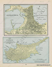 Load image into Gallery viewer, Antique-Printed-Color-Map-Alexandria-(Egypt)-A-Map-of-Cyprus-verso:-Map-of-Jerusalem-Middle-East-&-Holy-Land--1892-Home-Library-&-Supply-Association-Maps-Of-Antiquity