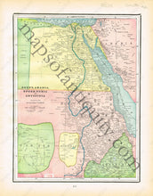 Load image into Gallery viewer, Antique-Printed-Color-Map-Egypt-Arabia-Upper-Nubia-and-Abyssinia-verso:-Alexandria-(Egypt)-and-A-Map-of-Cyprus-Middle-East-&-Holy-Land--1894-Cram-Maps-Of-Antiquity
