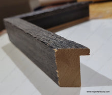 Load image into Gallery viewer, Custom-Conservation-Framing-Tall-Driftwood-Style-Frame,-Dark-color,-for-Small-Pieces,-up-to-12-x-14-inches--Custom-Maps-Of-Antiquity