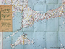 Load image into Gallery viewer, 1920 - Map Of Cape Cod And Vicinity Antique Road Genuine