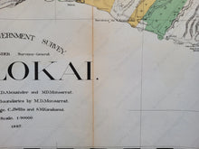 Load image into Gallery viewer, 1906 - Molokai Antique Map Genuine Colored