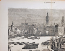 Load image into Gallery viewer, 1882 - The Royal Review of the Troops from Egypt, Bird's-Eye View of the Scene - Antique Print