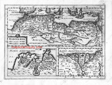Load image into Gallery viewer, Black-&-White-Engraved-Antique-Map-Barbaria-Africa--1632-Mercator-Maps-Of-Antiquity