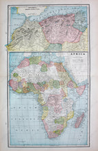 Load image into Gallery viewer, Antique-Printed-Color-Map-N.W.-Africa-Marocco-Algeria-&-Tunis-and-Africa-verso:-South-Africa-and-Smyrna-and-The-Maltese-Islands-Africa-Africa-General-1894-Cram-Maps-Of-Antiquity