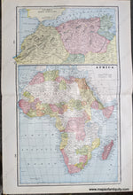 Load image into Gallery viewer, Genuine-Antique-Printed-Color-Comparative-Chart-Africa;-versos:-Oceanica-Map-Showing--Routes-of-Voyages-and-Discoveries-861-1685-Africa--1892-Home-Library-&-Supply-Association-Maps-Of-Antiquity-1800s-19th-century