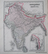 Load image into Gallery viewer, Antique-Hand-Colored-Map-Hindostan-or-British-India-Asia-Asia-India-1884-Gray-Maps-Of-Antiquity