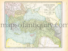 Load image into Gallery viewer, 1894 - Asia Verso: Ceylon And Turkish Empire In Europe Antique Map Genuine Printed-Color