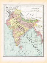 Load image into Gallery viewer, 1894 - China Verso: Persia And Indian Empire Antique Map Genuine Printed-Color