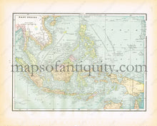 Load image into Gallery viewer, 1894 - Java Verso: East Indies Antique Map Genuine Printed-Color