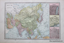Load image into Gallery viewer, Antique-Printed-Color-Map-Asia-verso:-Cyprus-and-Principal-Cities-of-The-Old-World-Comparing-Their-Latitude-with-Points-on-The-American-Continent-Asia--1900-Cram-Maps-Of-Antiquity