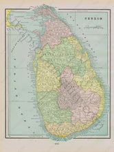 Load image into Gallery viewer, 1898 - India Verso: Ceylon (Sri Lanka) Antique Map Genuine Printed-Color
