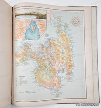 Load image into Gallery viewer, Antique map of part of the Philippines, part of the Atlas Filipinas published in 1900 with vibrant original printed color in blue for the water, yellow, green, orange, brown, red for the land.