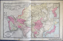 Load image into Gallery viewer, Antique-Print-Double-sided-sheet-with-multiple-maps:-Centerfold---Tunison's-Asia-with-Japan-and-Korea;-versos:-Tunison's-Turkey-in-Asia-Persia-Arabia-Russian-Turkestan-Afghanistan-and-Beloochistan-/-Tunison's-China-Asia--1888-Tunison-Maps-Of-Antiquity-1800s-19th-century