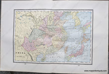 Load image into Gallery viewer, Genuine-Antique-Printed-Color-Comparative-Chart-China-and-Japan;-versos:-Australia-&-Tasmania-East-Indies-Asia--1892-Home-Library-&-Supply-Association-Maps-Of-Antiquity-1800s-19th-century