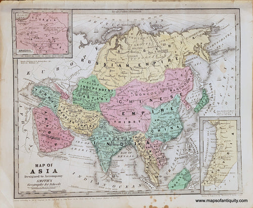 Genuine-Antique-Map-Map-of-Asia-[with-inset-maps-of-Armenia-and-Palestine]-1839-Smith-Paine-Burgess-Maps-Of-Antiquity