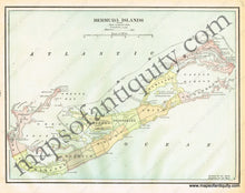 Load image into Gallery viewer, 1900 - Islands In The Atlantic Ocean Verso: Bermuda Antique Map Genuine Printed-Color