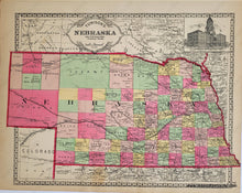Load image into Gallery viewer, 1887 - Tunison’s Texas & Indian Territory Antique Map Genuine Hand-Colored