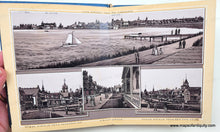 Load image into Gallery viewer, A vintage multi-panel photographic print or album page featuring black and white historical cityscape photographs, including bridges, buildings, and street scenes, all relating to Martha's Vineyard.