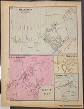 Load image into Gallery viewer, Antique-Hand-Colored-Map-Part-of-Brookhaven-verso-Bayshore-Brentwood-Bohemia-Greeneville-Hauppauge-Bellport-East-Moriches-Manorville-and-Moriches.-(NY)-United-States-Northeast-1873-Beers-Maps-Of-Antiquity