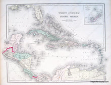 Load image into Gallery viewer, Antique-Hand-Colored-Map-West-Indies-and-Central-America-South-America--Central-America-Caribbean-1881-Gray-Maps-Of-Antiquity
