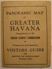 Load image into Gallery viewer, Black-and-White-Antique-Map-Panoramic-and-Monumental-Map-of-Havana-******-Central-America-Cuba-1948-Cuban-Tourism-Commission-Maps-Of-Antiquity