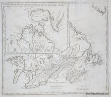 Load image into Gallery viewer, An antique map of North America, specifically labeled 'The British Possessions North America'. An inset map appears in the upper left.