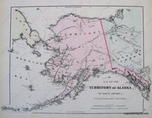 Load image into Gallery viewer, 1884 - Provinces Of Ontario And Quebec Map The Territory Alaska (Russian America) Ceded By Russia