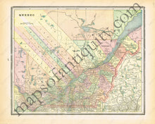Load image into Gallery viewer, 1894 - New Brunswick & Nova Scotia Verso: Quebec Antique Map Genuine Printed-Color