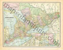 Load image into Gallery viewer, 1894 - Montreal Verso: Ontario Antique Map Genuine Printed-Color