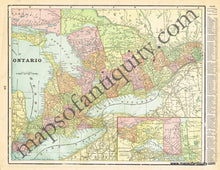 Load image into Gallery viewer, 1900 - Quebec Verso: Ontario Antique Map Genuine Printed-Color