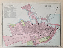 Load image into Gallery viewer, Antique-Printed-Color-Map-Map-of-The-City-of-Quebec-verso:-Newfoundland-North-America-Canada-1903-Cram-Maps-Of-Antiquity