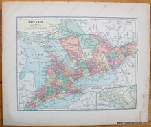 Load image into Gallery viewer, 1892 - Toronto Verso: Ontario Antique Map Genuine Printed-Color