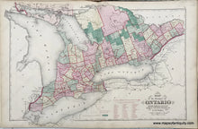 Load image into Gallery viewer, Antique-Map-Sheet-with-three-maps:-Map-of-the-Province-of-Ontario-Shewing-Counties-Electoral-Districts-Townships-Railways-etc.-/-Map-of-the-Eestern-Part-of-Algoma-District-on-the-North-Shore-of-Lake-Huron-Shewing-Towns-Post-Offices-etc.-/-District-of-Nippissing-1875-Walling-/-Tackabury-Canada-Civil-War-1800s-19th-century-Maps-of-Antiquity