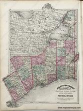 Load image into Gallery viewer, 1875 - Sheet With Three Maps Of Counties In Ontario Antique Map Genuine
