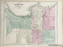 Load image into Gallery viewer, Antique-Map-Sheet-with-two-maps:-Counties-of-Dundas-Russell-Prescott-Stormont-and-Glengary-/-Plan-of-Hamilton-Wentworth-County-Ontario-1875-Walling-/-Tackabury-Canada-Civil-War-1800s-19th-century-Maps-of-Antiquity