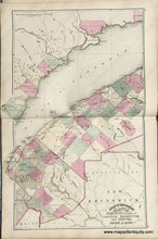 Load image into Gallery viewer, Antique-Map-Sheet-with-three-maps:-County-of-Temiscouata-with-parts-of-Saguenay-Bonaventure-and-Rimouski-in-the-Province-of-Quebec-/-Counties-of-Beauce-and-Megantic-in-the-Province-of-Quebec-/-Plan-of-Kingston-Frontenac-County-Ontario.-1875-Walling-/-Tackabury-Canada-Civil-War-1800s-19th-century-Maps-of-Antiquity