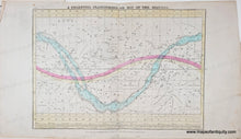 Load image into Gallery viewer, Celestial map of the heavens with constellations, colored in blue, yellow, and pink, on a white background. Hand-Colored-Antique-Celestial-Star-milky-way-Constellation-Map-A-Celestial-Planisphere-or-Map-of-the-Heavens.-Celestial--1835-Burritt-Maps-Of-Antiquity