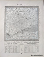 Load image into Gallery viewer, 1892 - Star Map No. 5 North Polar; Verso: 6 South Polar Antique Chart Genuine Printed-Color