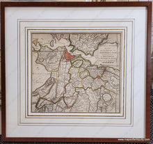 Load image into Gallery viewer, Antique map of the city of Amsterdam and surrounding area in antique tones of red, green, yellow, and pink. Cities are read and other areas have outline colors. Genuine-Antique-Map-Amsterdam-Nieuwe-en-Accurate-Kaart-van-de-Balluage-van-Amstelland-Te-Amsterdam-by-Hendrik-de-Leth-1740-de-Leth-Maps-Of-Antiquity