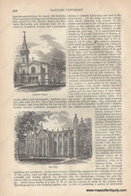 Load image into Gallery viewer, Date Unknown - Harvard University Encyclopedia Pages Antique Engraved Print Genuine Engraving