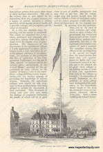 Load image into Gallery viewer, 1876 - University Of Massachusetts Amherst Antique Set Genuine Pages With Text And Engraved Prints