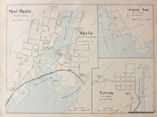 Load image into Gallery viewer, 1893 - City Of New London Connecticut North And South Parts Verso Mystic West Eastern Point