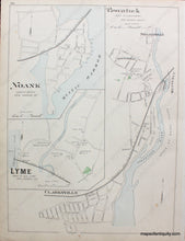 Load image into Gallery viewer, 1893 - City Of New London Connecticut North And South Parts Verso Mystic West Eastern Point