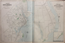 Load image into Gallery viewer, Antique-Hand-Colored-Map-City-of-New-London-Connecticut-North-and-South-Parts-verso-Mystic-West-Mystic-Eastern-Point-Taftville-Noank-Lyme-Clarksville-Pawcatuck-Connecticut--1893-D.H.-Hurd-Maps-Of-Antiquity