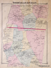 Load image into Gallery viewer, 1874 - Salisbury Village Lime Rock Amesville Connecticut Antique Map Genuine Hand-Colored