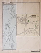 Load image into Gallery viewer, 1874 - Salisbury Village Lime Rock Amesville Connecticut Antique Map Genuine Hand-Colored