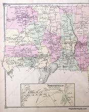 Load image into Gallery viewer, 1874 - Warren Connecticut Antique Map Genuine Hand-Colored
