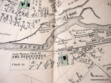 Load image into Gallery viewer, 1874 - Thomaston Connecticut Antique Map Genuine Hand-Colored