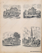 Load image into Gallery viewer, Genuine-Antique-Page-of-Illustrations-Double-sided-Page-with-Illustrations-from-Norwichtown-Stonington-North-Stonington-Mystic-and-New-London-CT-1868-Beers-Ellis-Soule-Maps-Of-Antiquity