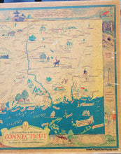 Load image into Gallery viewer, Genuine-Antique-Map-Historical-Map-of-the-State-of-Connecticut-1930s-Des-Rosiers-Historical-Map-Bureau-Maps-Of-Antiquity